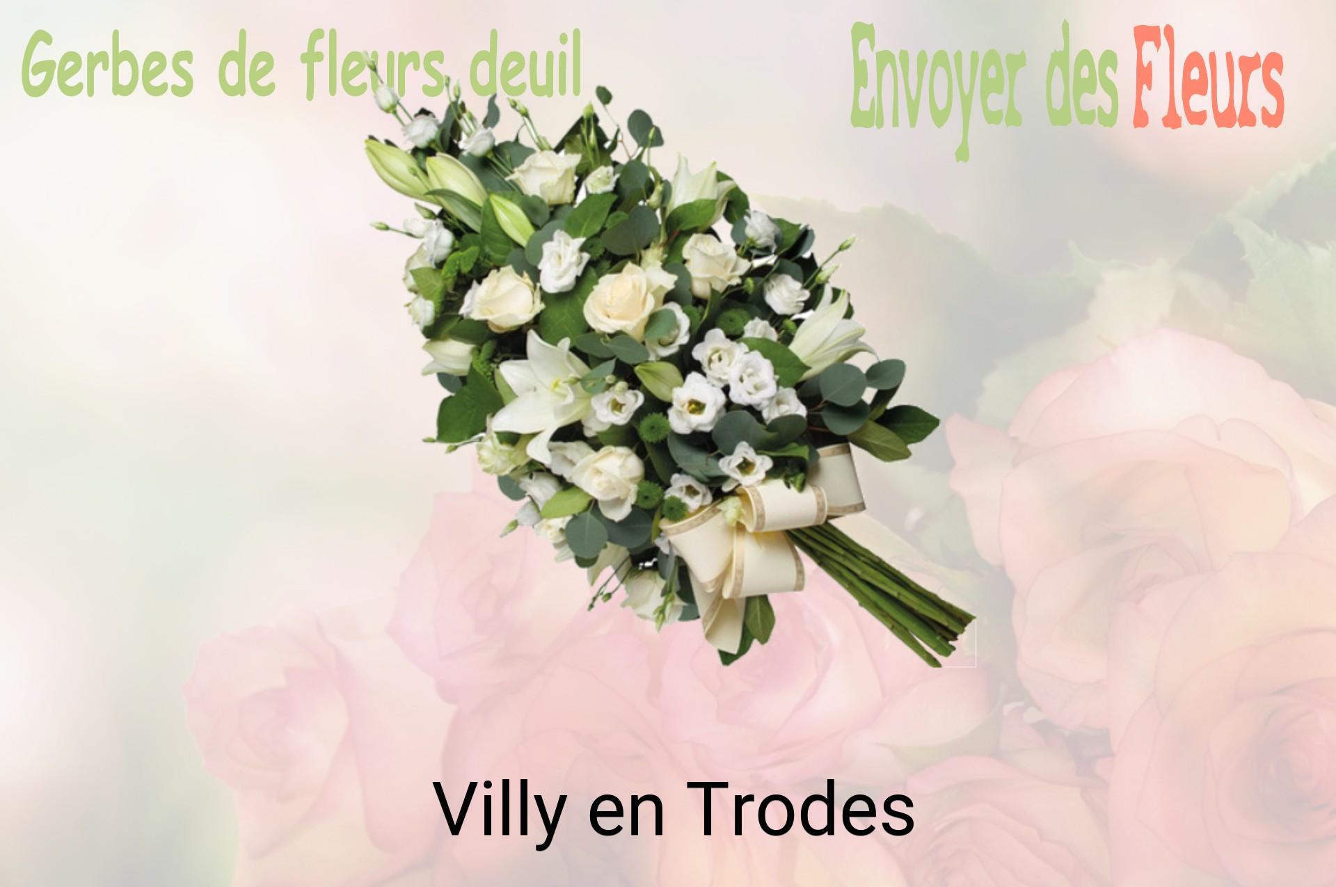 Gerbe de fleurs de deuil livrée à Villy-en-Trodes